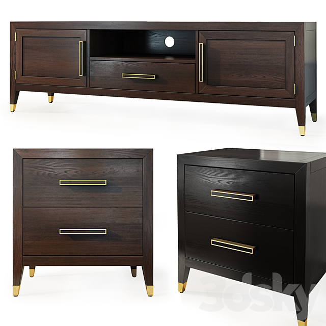 Chest of drawers and dresser Deco MiK. Tvstand. nightstand 3DSMax File - thumbnail 1