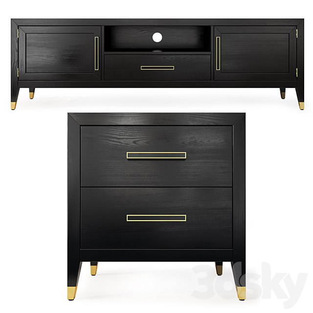 Chest of drawers and dresser Deco MiK. Tvstand. nightstand 3DSMax File - thumbnail 3