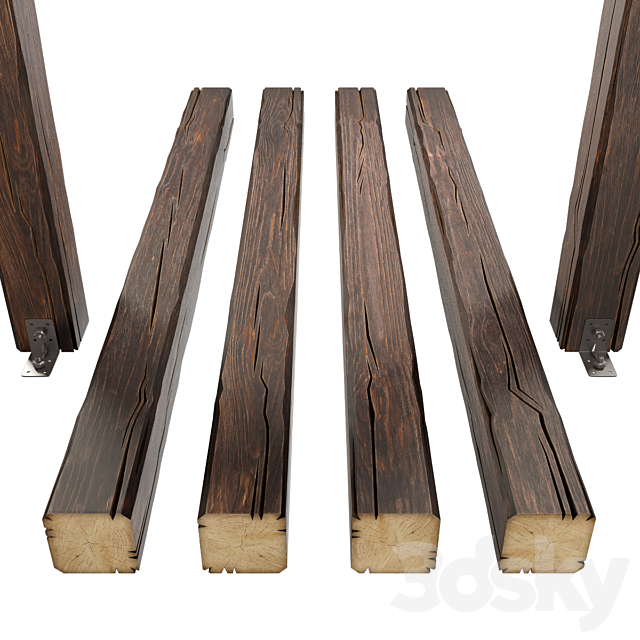 Wooden beams 2 3DSMax File - thumbnail 3