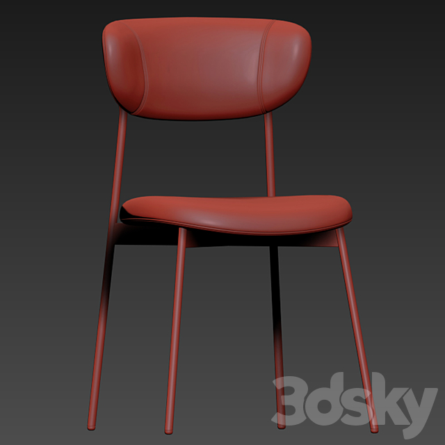 Mid-Century Petal Dining Chair 3DSMax File - thumbnail 3
