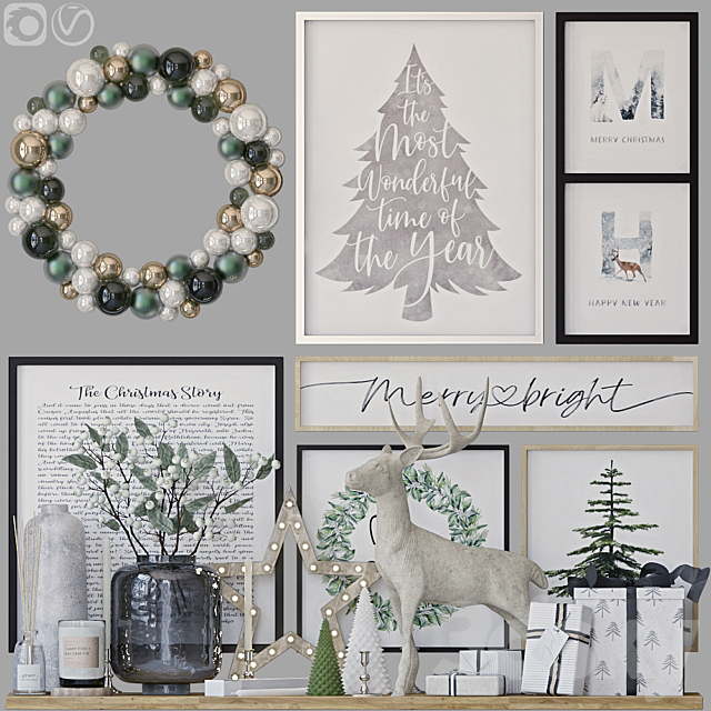 Decorative set with posters 4 3DSMax File - thumbnail 1