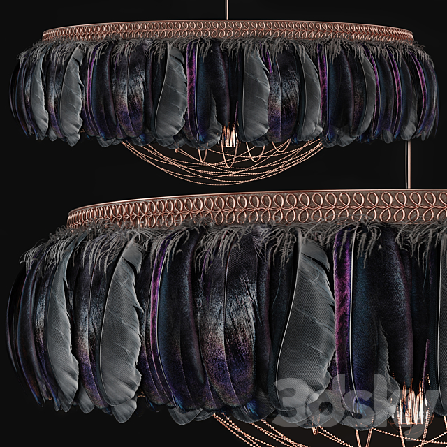 Feather modern chandeliers 3DSMax File - thumbnail 2