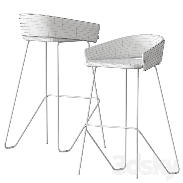 Kastel KIMMI Stool 3DS Max Model - thumbnail 4
