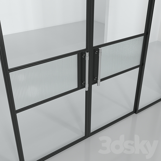Glass partition (Loft) 4 3d