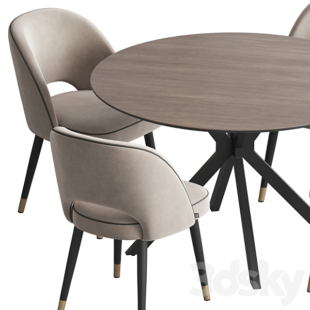 Dining set Ralf table Cliff chair 3d