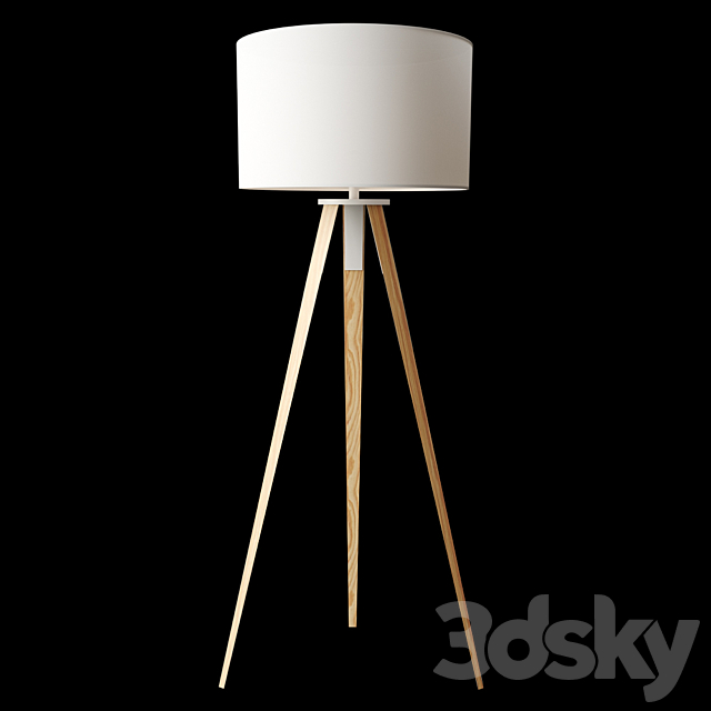 Floor lamp with wooden legs white Uzagi from La Forma 3DSMax File - thumbnail 1