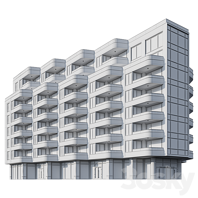 residential building 11 3DS Max Model - thumbnail 5
