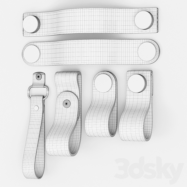 Leather handles 3d