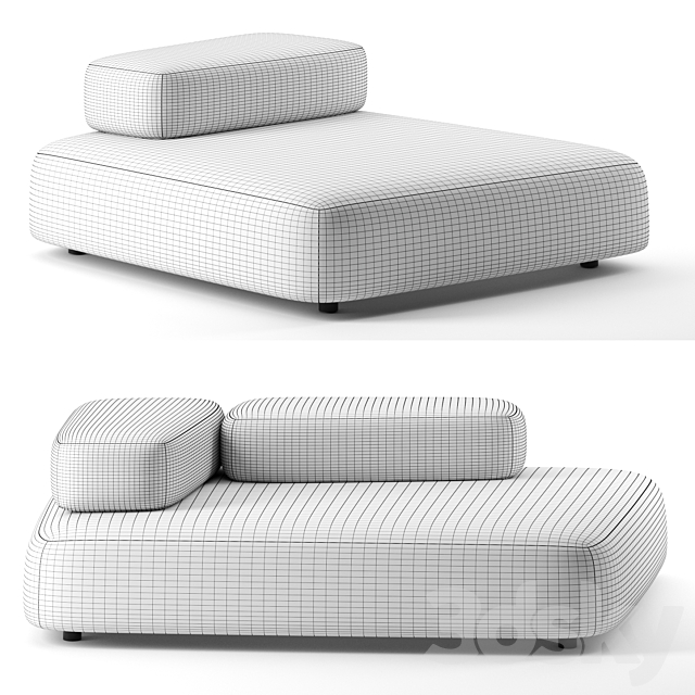 Bubble Rock sofa by Living Divani 3d