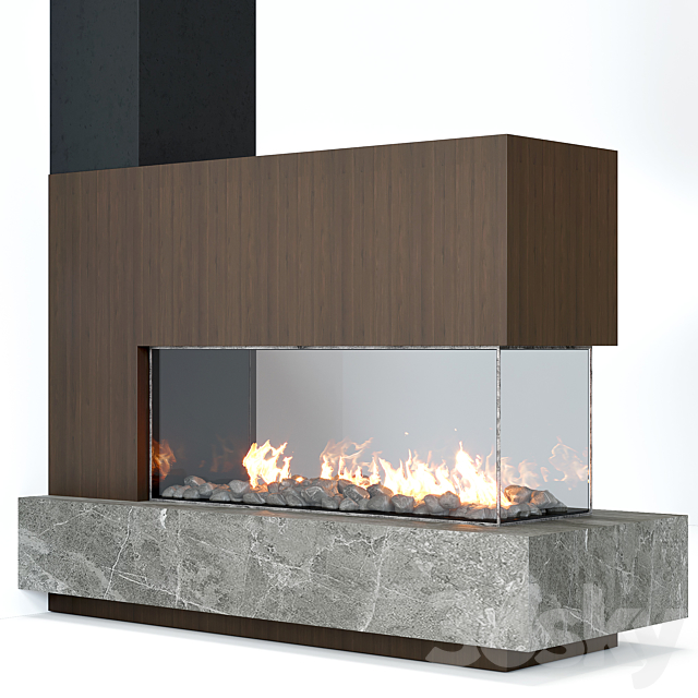 Fireplace modern 62 3d