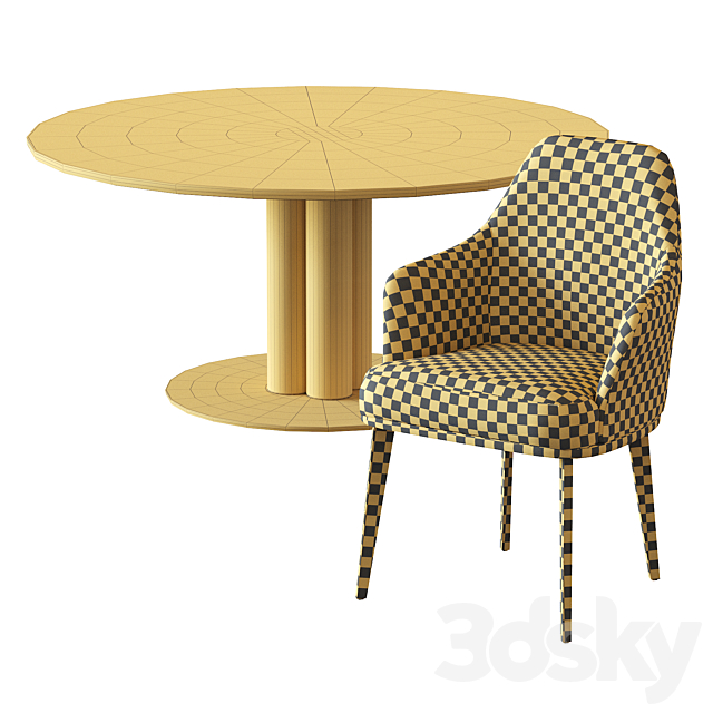 Chair Liam and Goya Arflex Table 3DSMax File - thumbnail 4