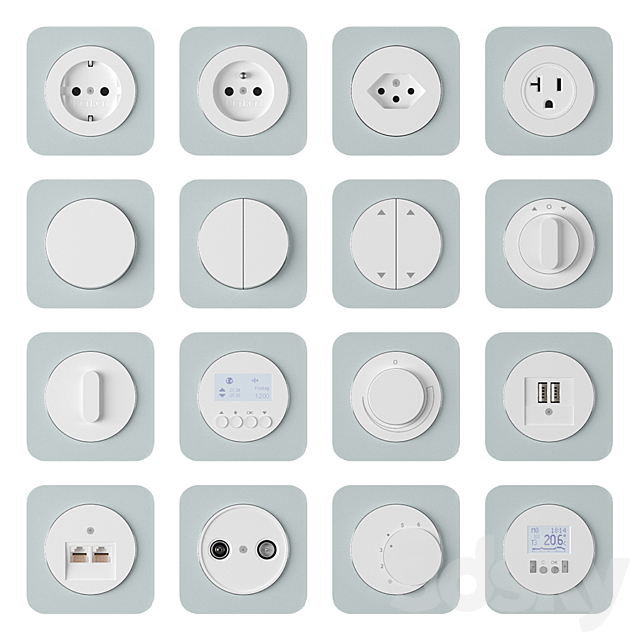 Berker Serie R1 Glass 3d
