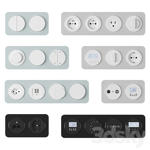 Berker Serie R1 Glass 3dskyfree