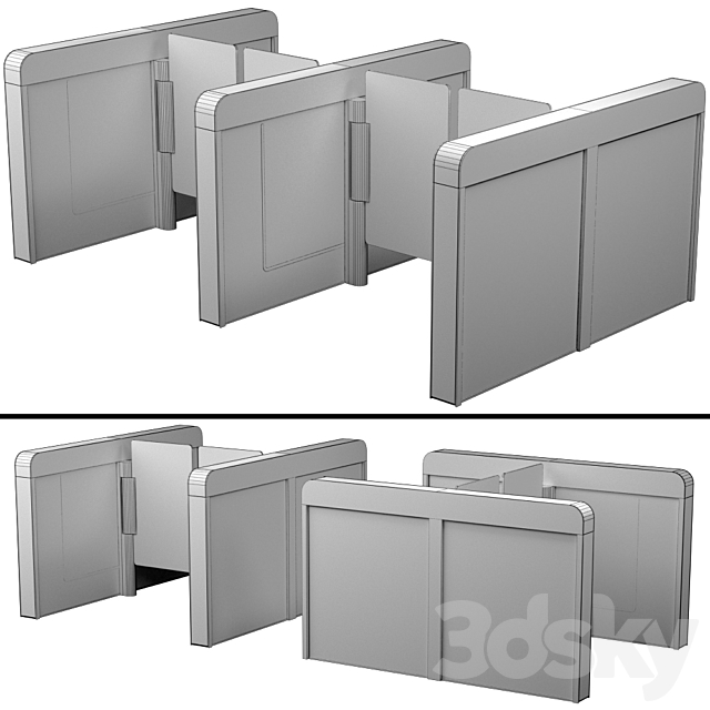 Sensor sliding gate turnstiles 3dsky