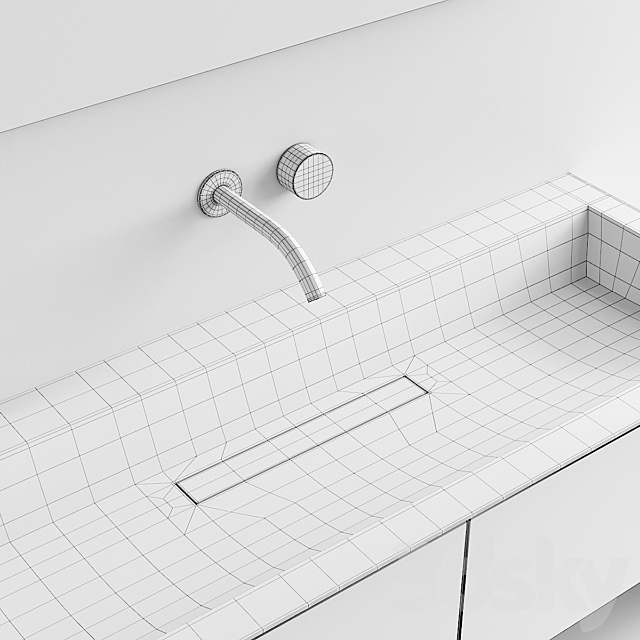Falper Shape Evo Vanity Unit Set 1 3dskyfree