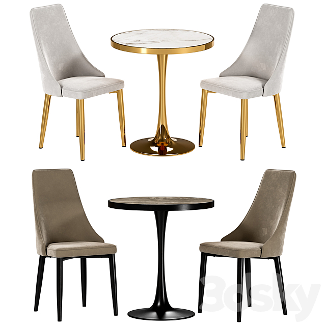 Largo dining chair and Dorian table 3DSMax File - thumbnail 1