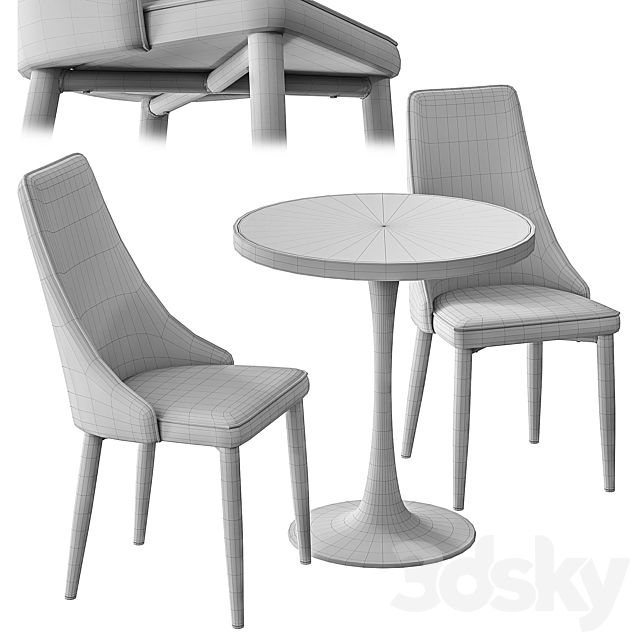 Largo dining chair and Dorian table 3DSMax File - thumbnail 5