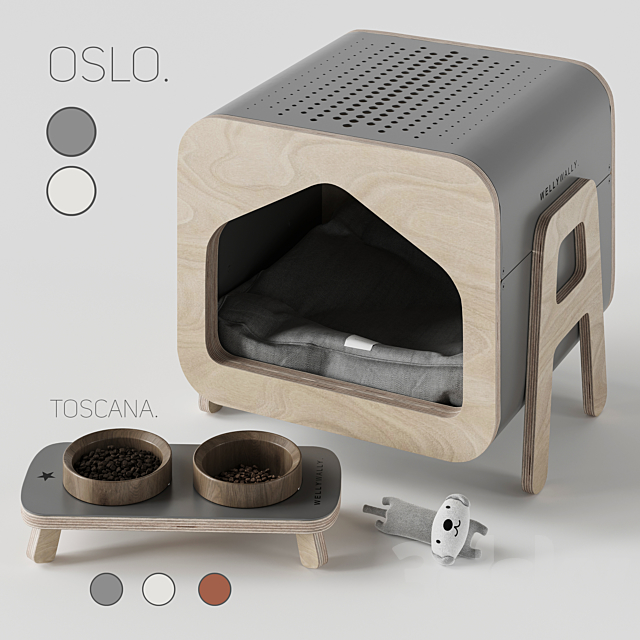 WeelyWally Oslo house and Toscana pet feeder 3DSMax File - thumbnail 1