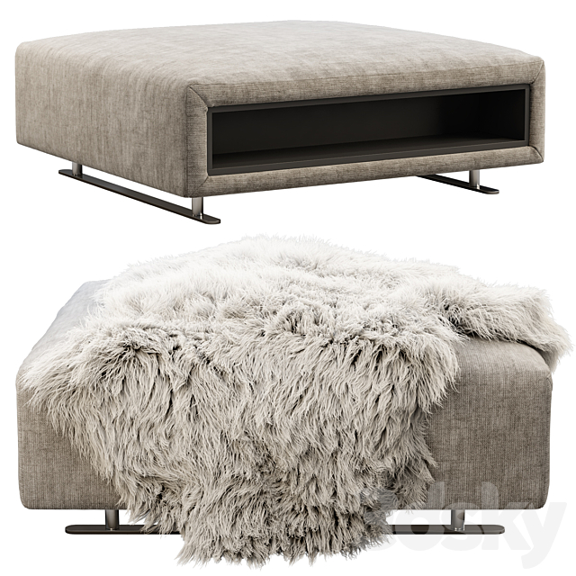 BoConcept Hampton footstool with storage 3d