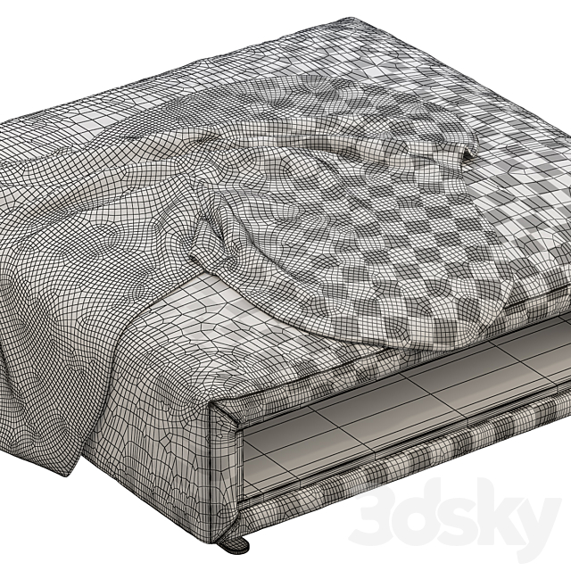 BoConcept Hampton footstool with storage 3dskyfree