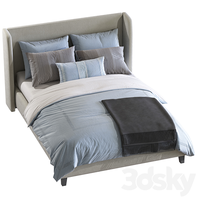 Bed Norbrook Upholstered Low Profile Standard Bed 3DSMax File - thumbnail 4