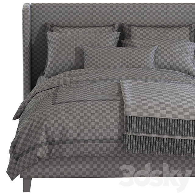 Bed Norbrook Upholstered Low Profile Standard Bed 3DSMax File - thumbnail 5