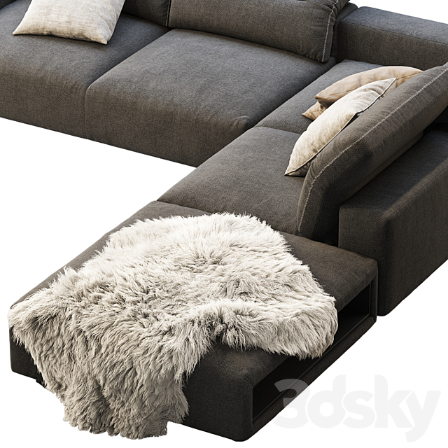 BoConcept Hampton corner sofa with storage 3DSMax File - thumbnail 4