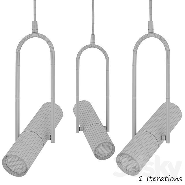 A set of pendant lamps from the “Optics” collection by NB Light 3DSMax File - thumbnail 3