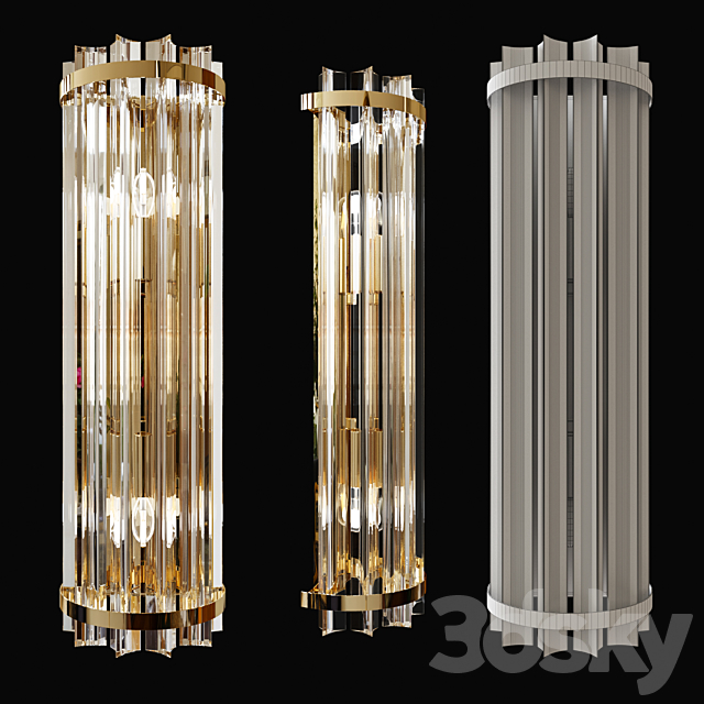 Wall lamp made of glass Garda Decor (set of 2 – 55cm and 35cm) 3DSMax File - thumbnail 3