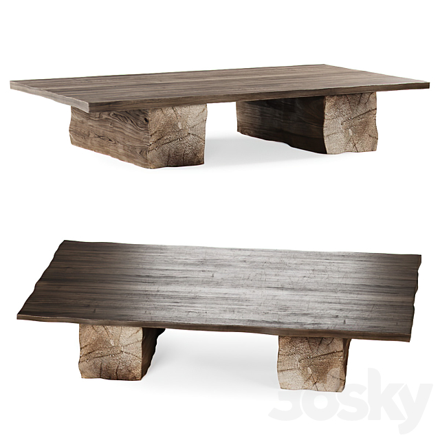 Wooden coffee table _ Wooden coffee table 3DSMax File - thumbnail 2