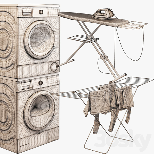 Laundry set 3dsky