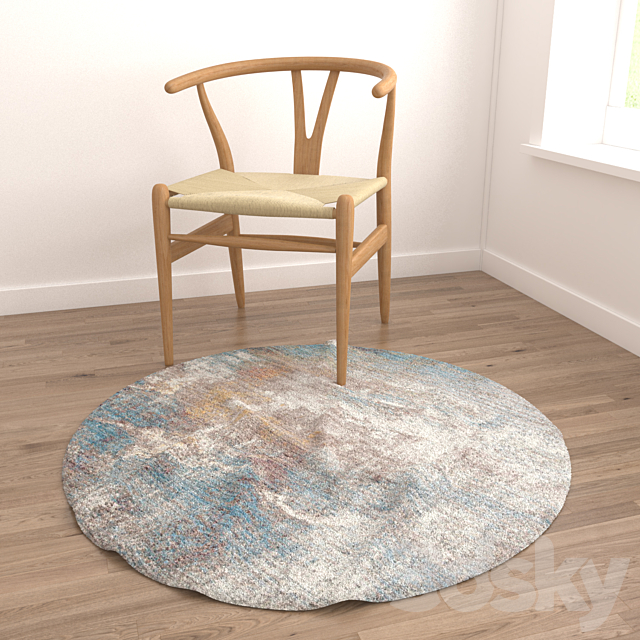 Round Carpets Set 233 3dsky