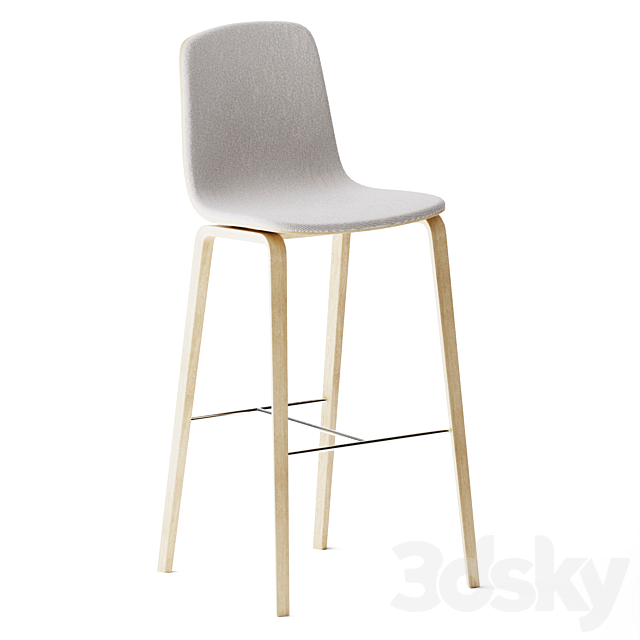 High upholstered bar stool Aavo by Arper 3DSMax File - thumbnail 2