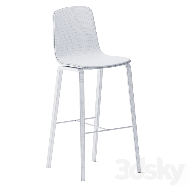 High upholstered bar stool Aavo by Arper 3DSMax File - thumbnail 3