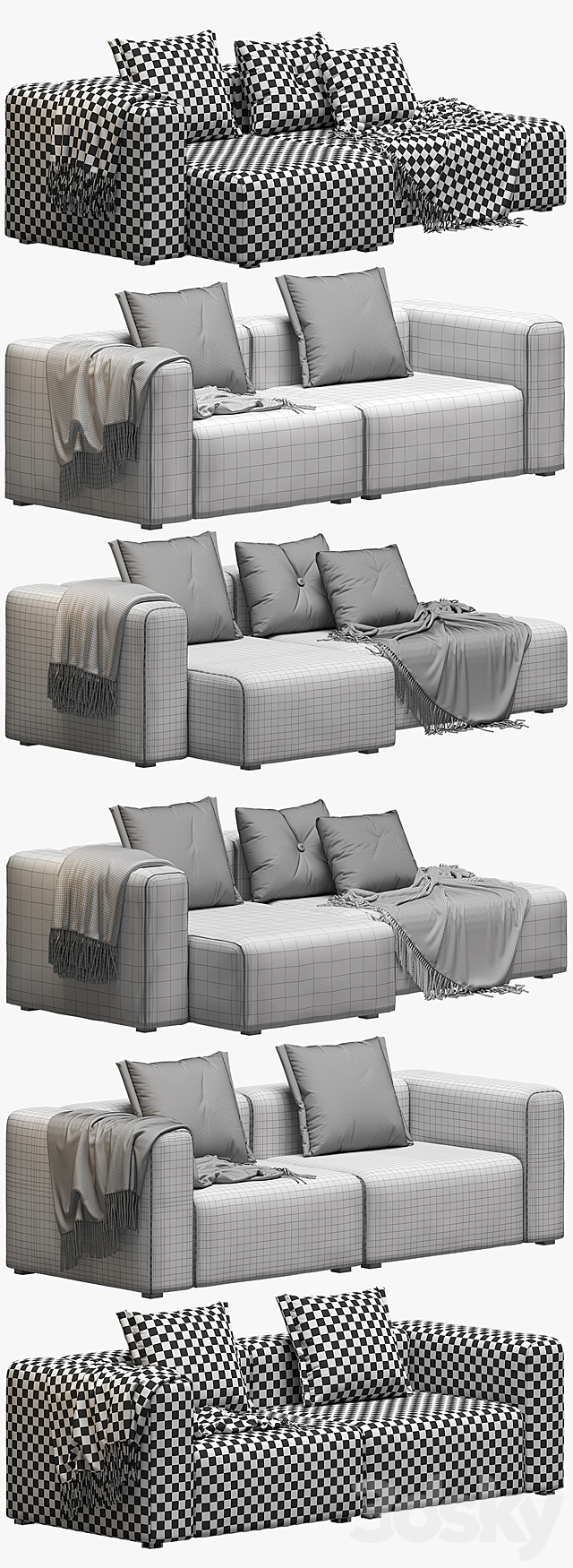 Hay Mags 2.5 Seater Combination 1 3DSMax File - thumbnail 4