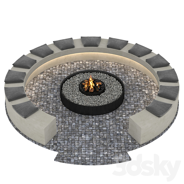Outdoor Fireplace 3DSMax File - thumbnail 1