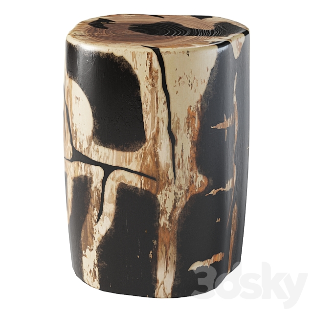 Petrified Log Stool 3dsky