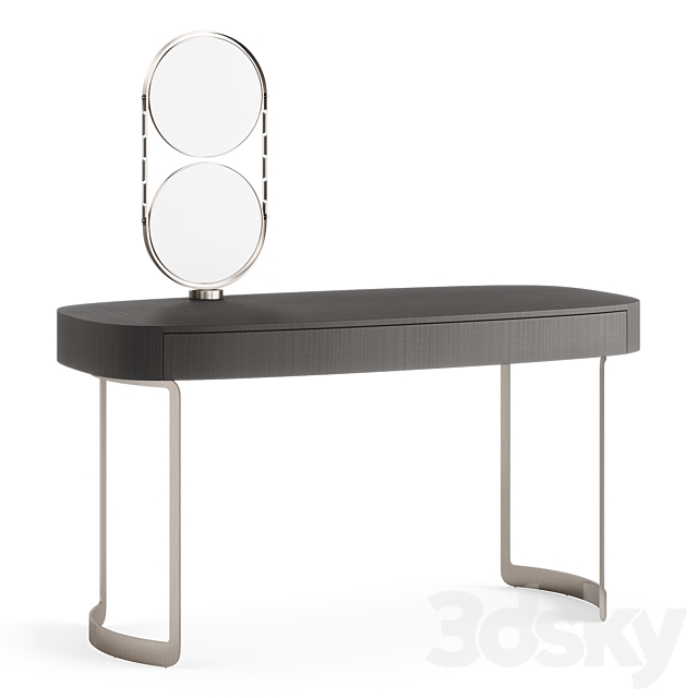 FENDI CASA MOONLIGHT LADY DESK (Charcoal Fiddleback Sycamore) 3d