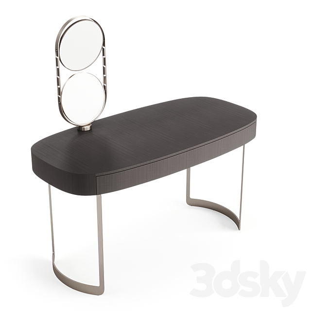 FENDI CASA MOONLIGHT LADY DESK (Charcoal Fiddleback Sycamore) 3dsky