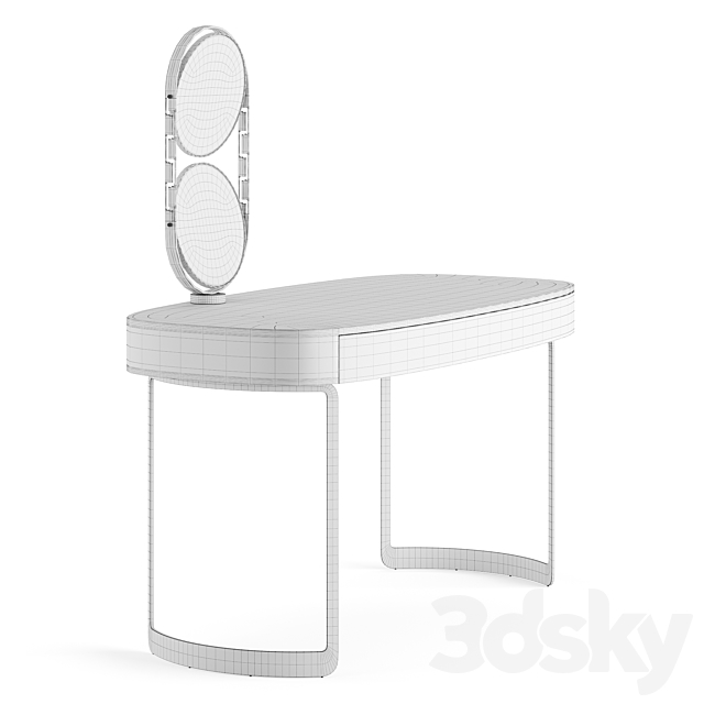 FENDI CASA MOONLIGHT LADY DESK (Charcoal Fiddleback Sycamore) 3dskyfree