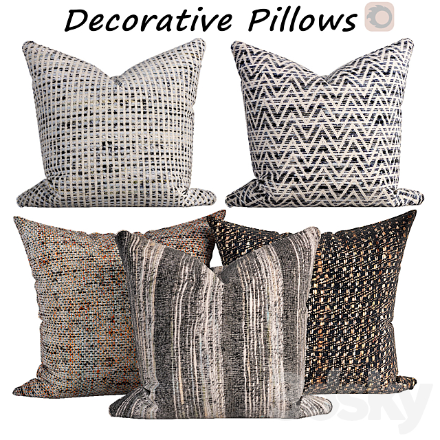 Decorative pillows set 587 3DSMax File - thumbnail 1