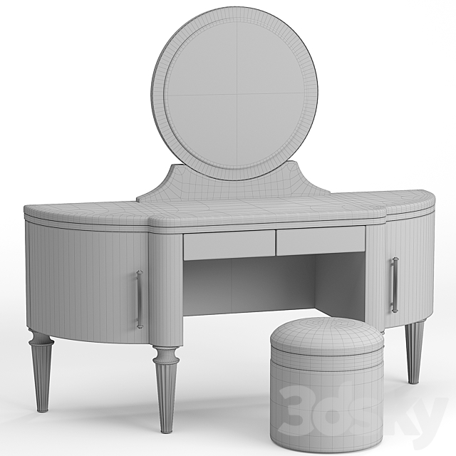 DAME By Longhi dressing table. design by Giuseppe Iasparra with Pouf Loft concept Golden Belt 3DSMax File - thumbnail 3