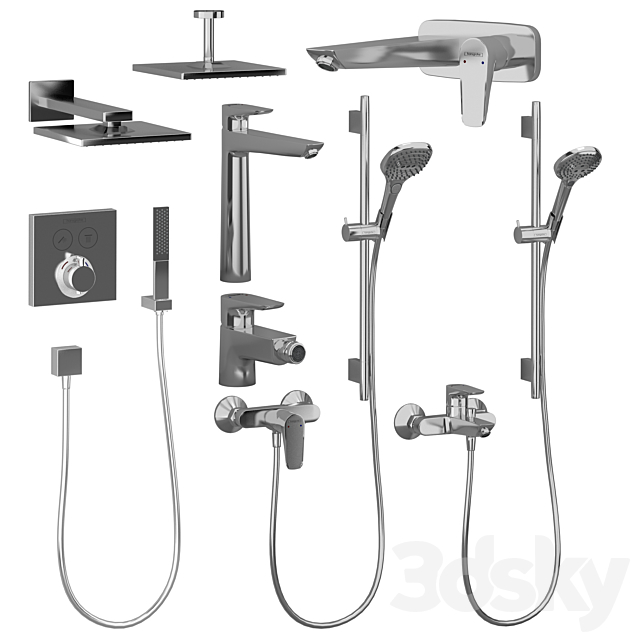 HANSGROHE Set 2 | Rainfinity | Raindance | Talis with adjustable watering can 3d