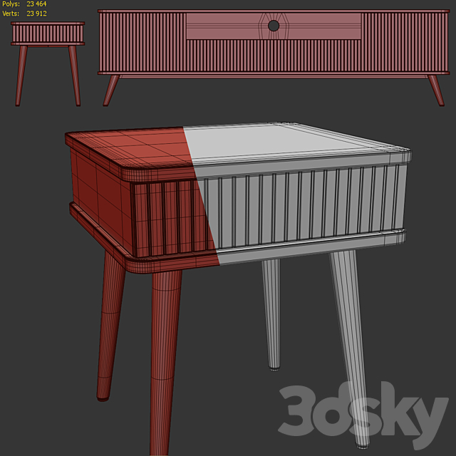 Chest of drawers and bedside table Viva. Tvstand. nightstand by LuLu 3DSMax File - thumbnail 5