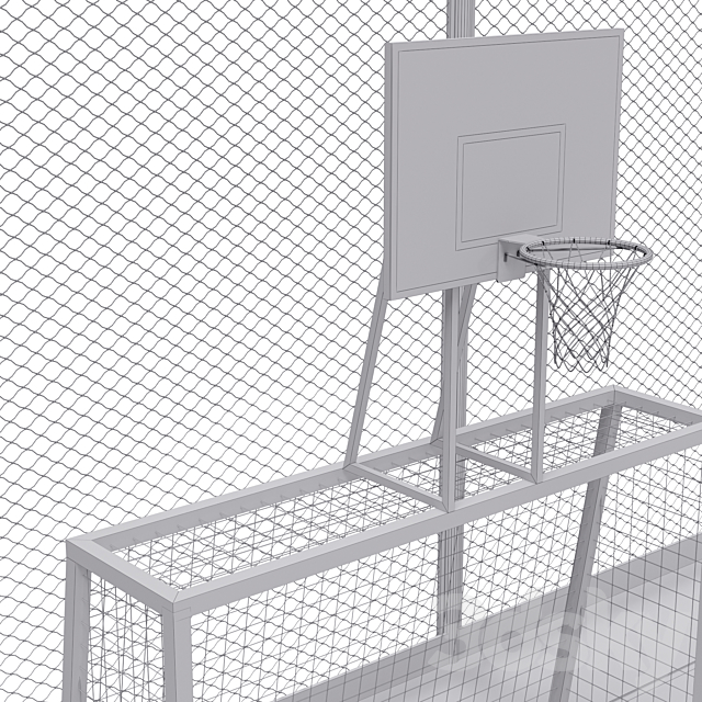 Universal fenced sports ground 3dsky