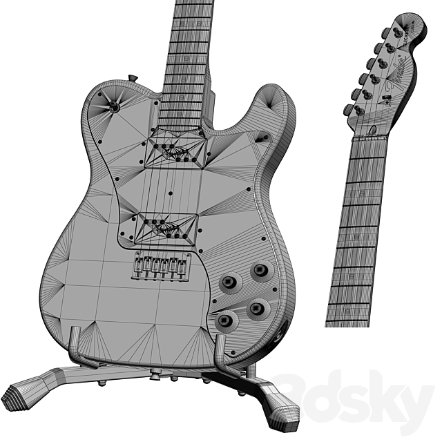 Electric Guitar Fender Telecaster 3d