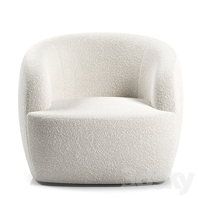 gwyneth ivory boucle chair 3DSMax File - thumbnail 3