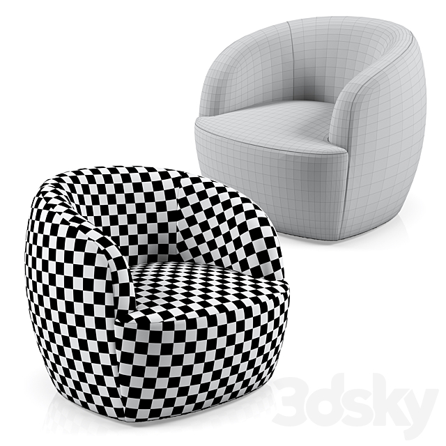 gwyneth ivory boucle chair 3DSMax File - thumbnail 5