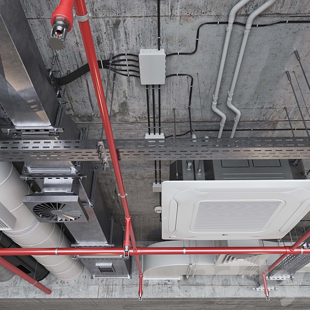 Ventilation system set 01 3d