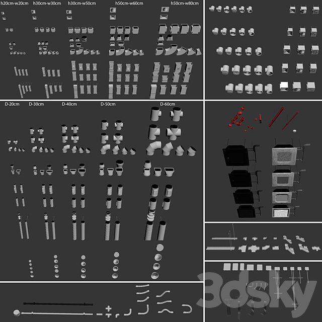 Ventilation system set 01 3dsky